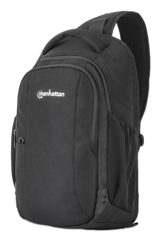 Image of Manhattan Manhattan Amsterdam Sling Backpack 13.3", Anti Theft, Black, Top Load Backpack, Carrier with Single Shoulder Strap for Notebooks and Tablets