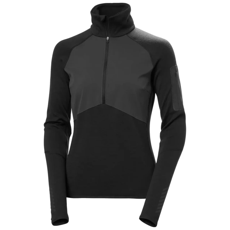 Image of Helly Hansen Sweatshirt 1/2 zip woman Helly Hansen Lifa Merino Noir Female L