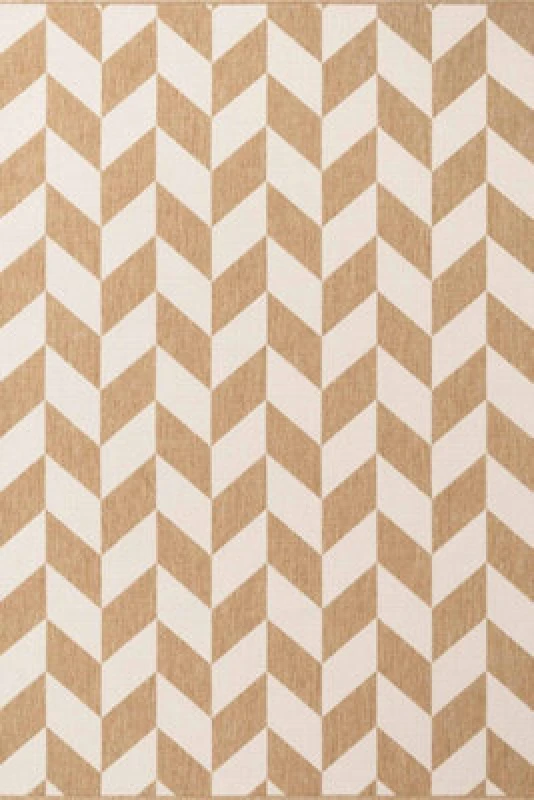 Image of The Rugs Ted Baker Terrick Reversible Indoor Outdoor Rug Chevron Design In Beige