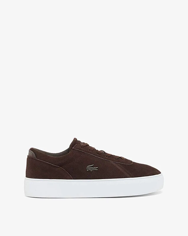 Image of Lacoste Lacoste Court Set Suede Trainer Dark Brown - Lacoste - Size: 7 Dark Brown Male 7 LA30501