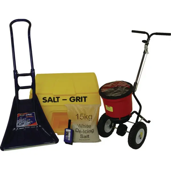 Image of ESE Direct Small Business Complete Winter Maintenance Kit with 6 x 25kg bags of brown salt 406754 Grit Bins