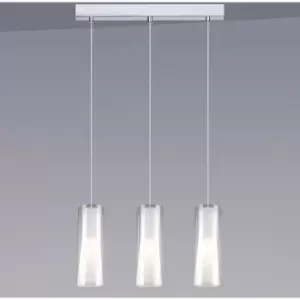 image of Italux Lighting - Italux Carole - Modern Hanging Pendant Chrome 3 Light with Glass Shade, E27