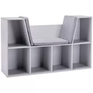 Image of HOMCOM Kids Storage Cabinet, Organiser Display Shelf w/ Six Compartments for Toys, Clothes, Books - Grey