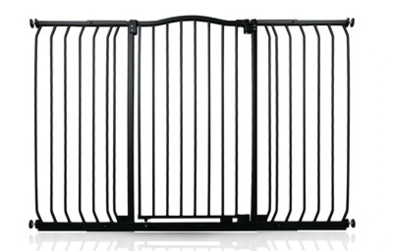 Image of Safetots Extra Tall Curved Top Safety Gate, 143Cm - 152Cm, Matt Black, Extra Tall 100Cm In Height, Pressure Fit Stair Gate