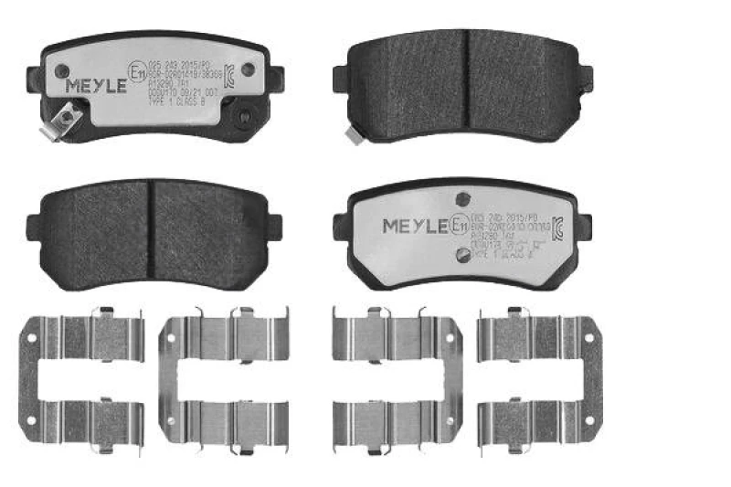 Image of MEYLE 025 243 2015/PD Brake pad set Rear Axle, with acoustic wear warning, with accessories, MEYLE-PD Quality, with anti-squeak plate Brake Pad Set,d