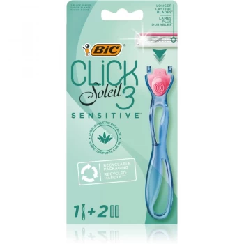 image of BIC Soleil Click Sensitive Lasy Shaver + Spare Blades 2 pcs