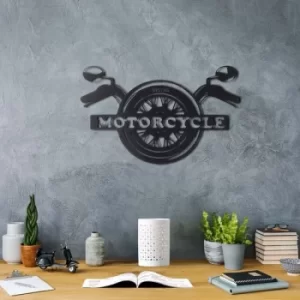 Image of Motorcycle Black Decorative Metal Wall Accessory