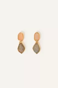 image of 14ct Gold-Plated Healing Stone Short Drop Earrings