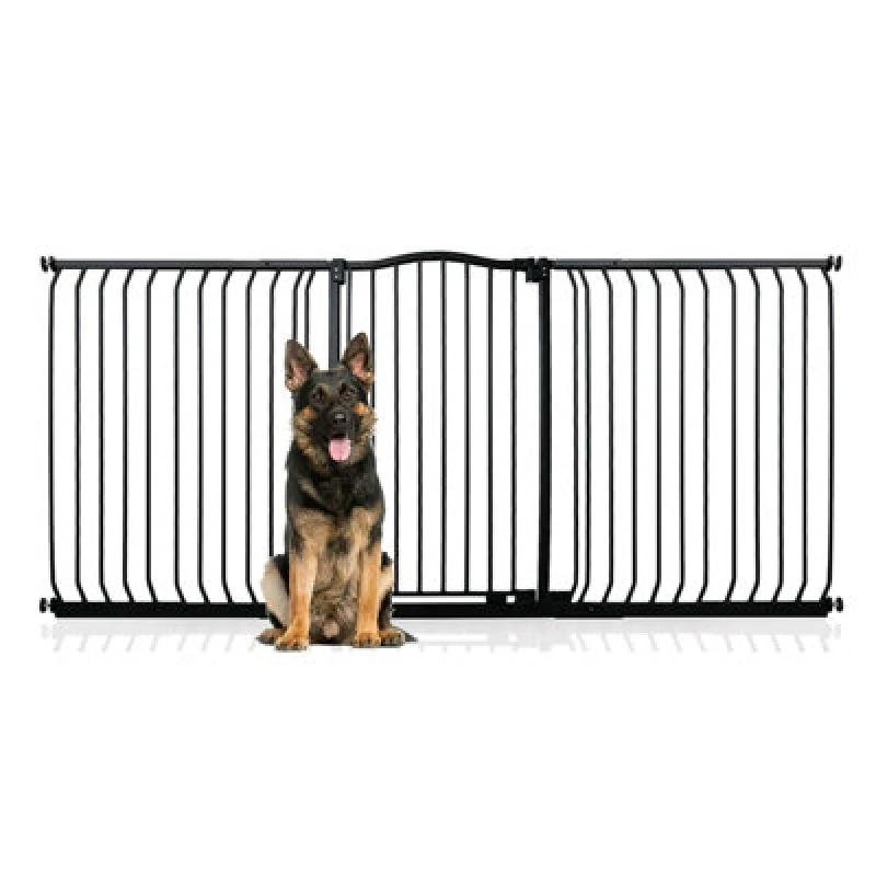 Image of Bettacare Extra Tall Curved Top Dog Gate, 197Cm - 206Cm, Matt Black, Extra Tall 100Cm In Height, Pressure Fit Pet Gate