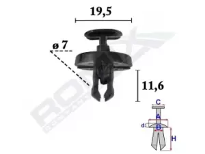 Image of ROMIX Expanding Rivet C70623 TOYOTA,LEXUS,Verso (_R2_),Yaris Verso (_P2_),PRIUS (ZVW3_),C-HR (AX10),RAV4 V (XA50),PRIUS (_W5_)