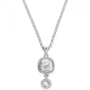 image of Ladies Karen Millen Silver Plated Milano Stone Double Necklace