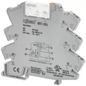 Image of WAGO 857-354 24V AC/DC 6A SPDT-CO DIN Rail Mountable Relay Module