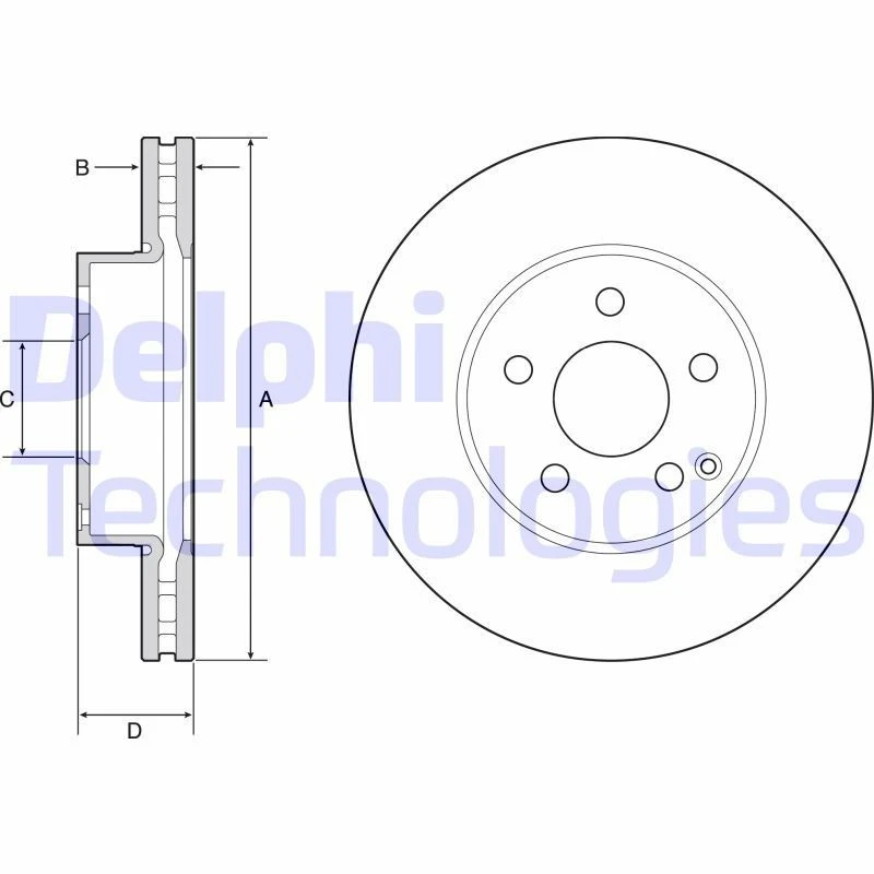 Image of DELPHI Brake disc DELPHI BG4945C