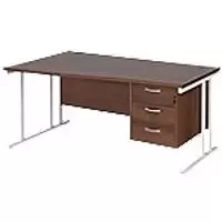 Image of Dams International Wave Desk MC16WLP3WHW 1,600 x 725 x 800 - 990 mm