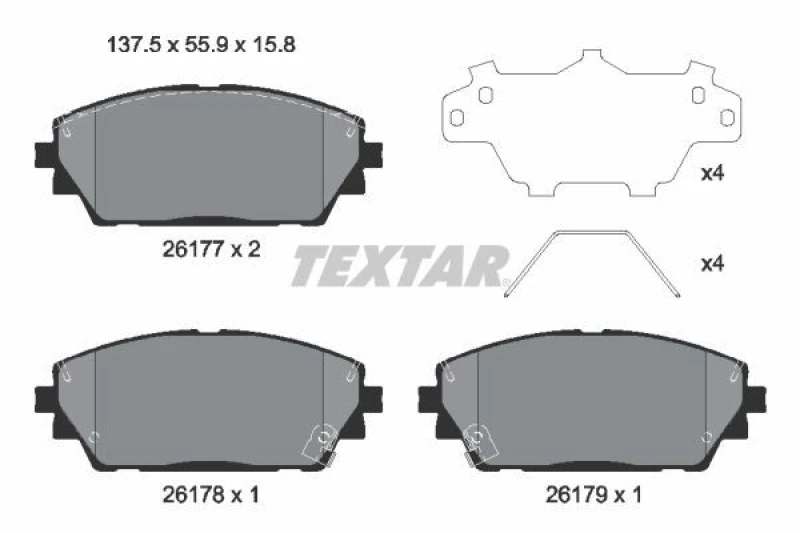 Image of Brake pad set TEXTAR 2617701
