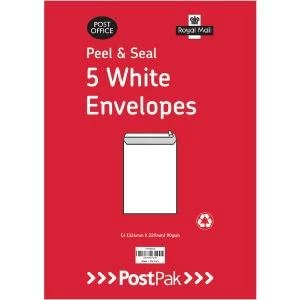 Image of Envelopes C4 Peel and Seal White 90gsm Pack of 200 9731232