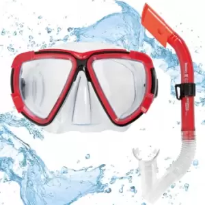 Image of Diving Snorkel Goggles Mask Swimming Bestway Snorkeling Dive Set Kit Scuba Swim Blackstripe rot (de)