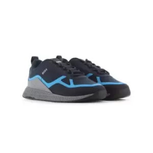 Image of BOSS Open Blue Titanium Runn Sneaker