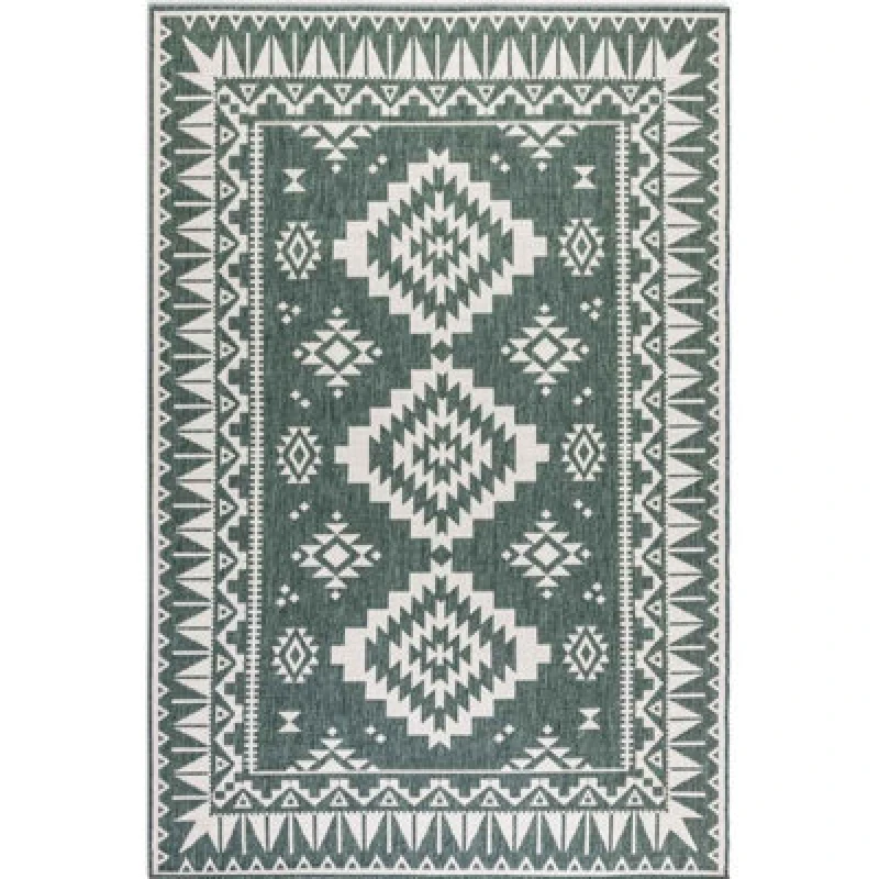 Image of The Rugs Dynamic Reversible Indoor & Outdoor Rug Polypropylene Oriental Rug In Green