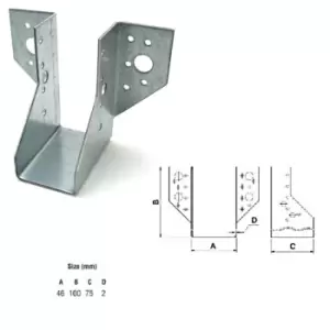 image of Moderix Jiffy Timber Joist Hangers Decking Lofts Roofing Zinc Packs - Size 46 x