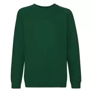 Image of Fruit Of The Loom Childrens/Kids Unisex Raglan Sleeve Sweatshirt (3-4) (Bottle Green)