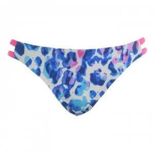 image of Figleaves Lyla Leopard Classic Bikini Briefs - Blue LEOPARD