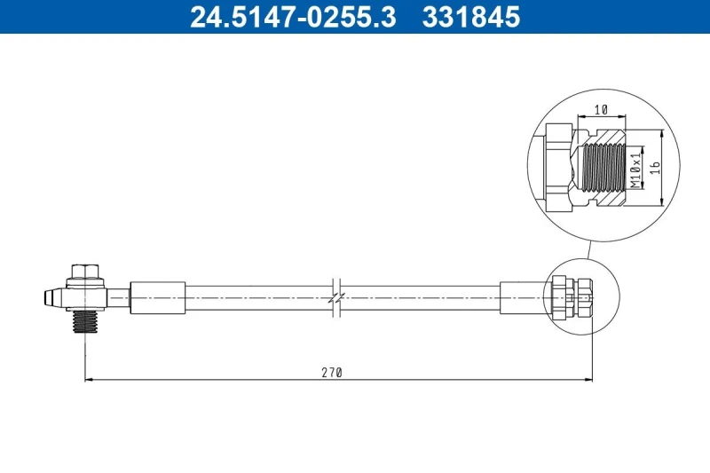 Image of Brake hose ATE 24.5147-0255.3