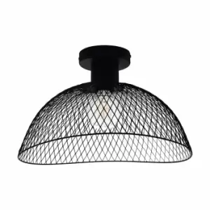 image of Eglo Mesh Black Steel Ceiling Light