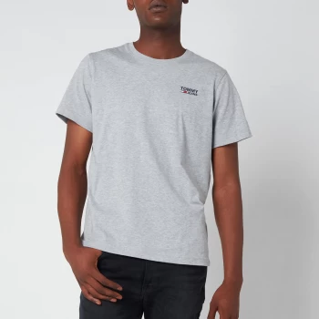 Image of Tommy Jeans Mens Regular Corporate Logo T-Shirt - Light Grey Heather - L