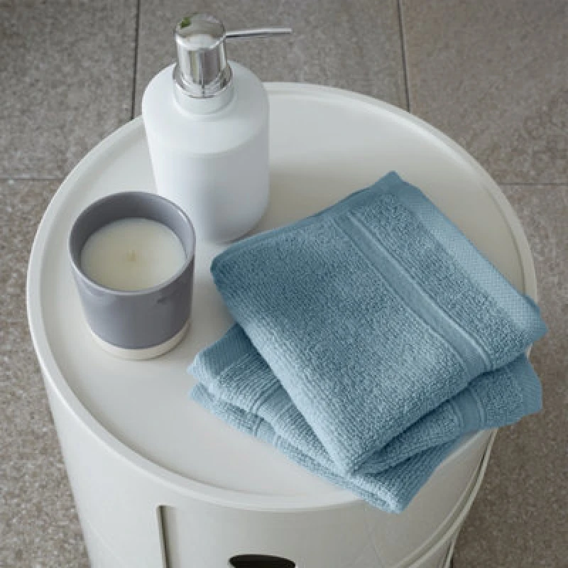 Image of Catherine Lansfield Catherine Lansfield 'Zero Twist' Face Cloth Pair in Blue Size: Face Towel Blue Face Towel Unisex 5057681152196