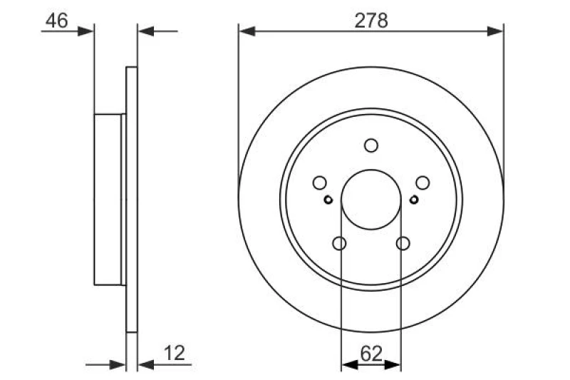 Image of Bosch 0 986 479 752 Brake disc solid, Coated Brake Disc (82)