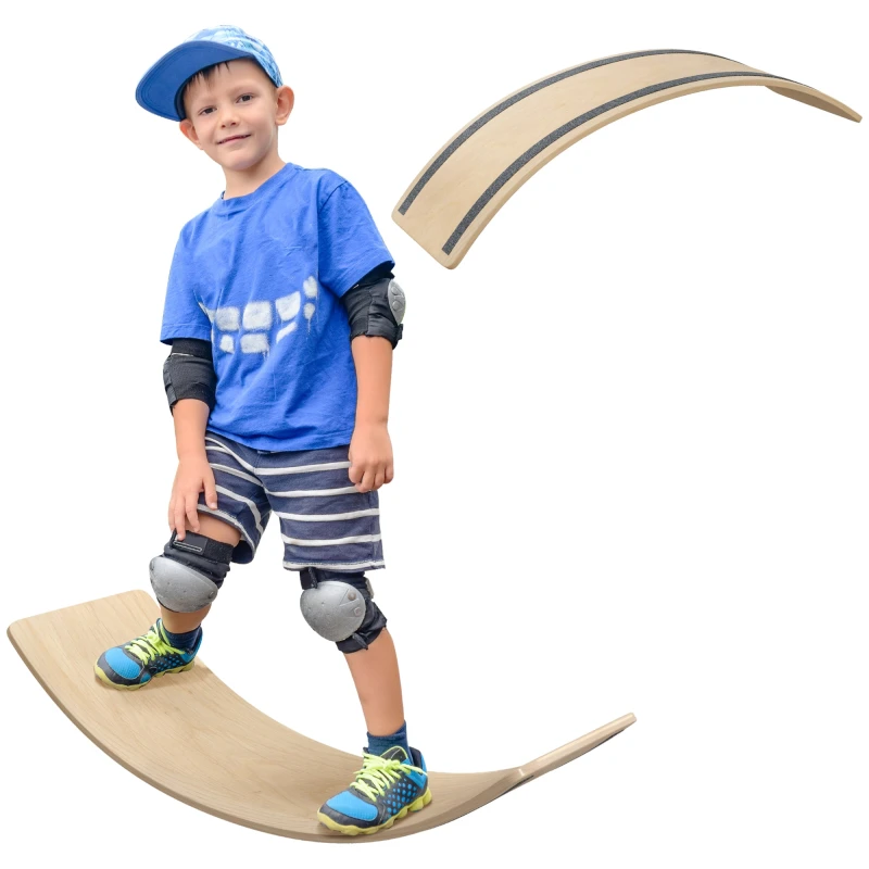 Image of AIYAPLAY Kids Wooden Balance Board - Natural, Brown 331-071V00ND