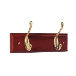 image of BQ Brass effect mahogany Hook rail H15mm W70mm L228mm