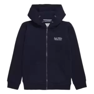 image of Jack Wills Kids Script Zip Through Hoodie - Blue