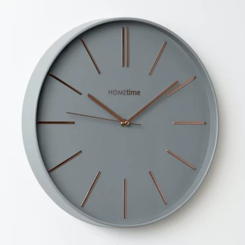 image of Hometime Round Wall Clock with 14" Dial - Blue