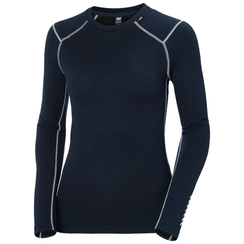 Image of Helly Hansen Womens round-neck base layer Helly Hansen Lifa Merino Midweight Crew Bleu Female L