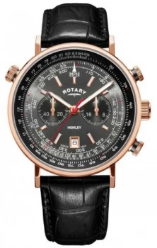 image of Rotary Mens Henley Chronograph Grey Dial Black Watch