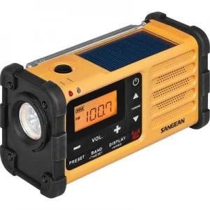 image of Sangean MMR-88 Outdoor radio FM, AM Battery charger, Torch, rechargeable Black, Yellow