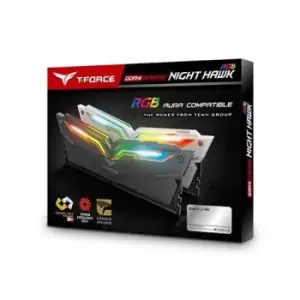 Image of Team T-Force Night Hawk Gen 2 16GB (2 x 8GB) Black Heatsink with RGB LEDs 3200MHz DDR4 DIMM System Memory