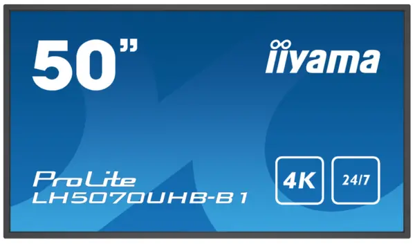 image of iiyama 50" ProLite LH5070UHB-B1 4K Ultra HD Signage Commercial Display