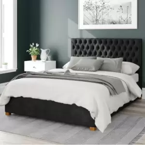 Monroe Kimyo Linen Ottoman Bed Frame Charcoal