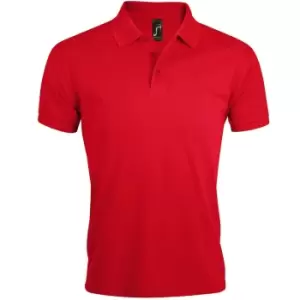 Image of SOLs Mens Prime Pique Plain Short Sleeve Polo Shirt (5XL) (Red)