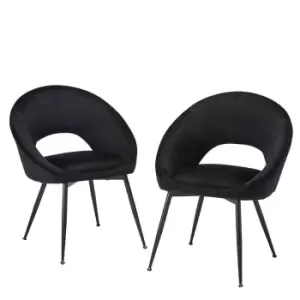 Image of Leeds Plywood Lulu Dining Chair Black (pack Of 2)