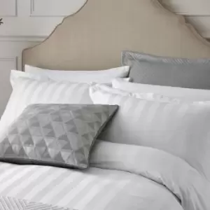 Image of Helena Springfield Moderne Stripe Kingsize Duvet Cover Set, White