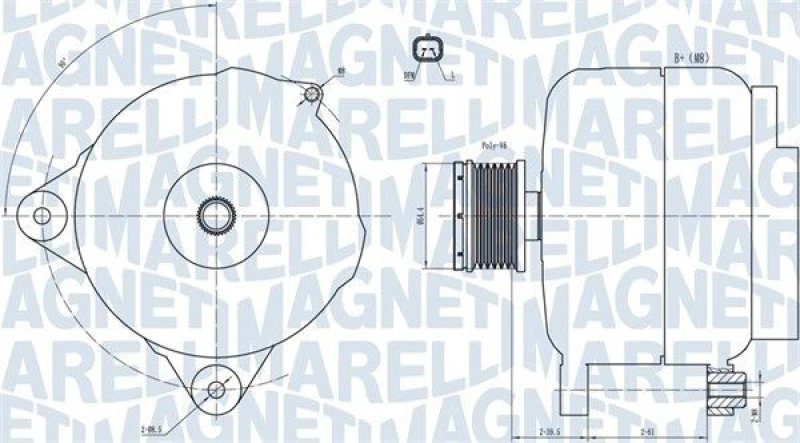 Image of MAGNETI MARELLI Alternator MAGNETI MARELLI 063731876010