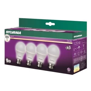 Image of Sylvania LED B22 8.5W Vintage Lamp - 4 Pack