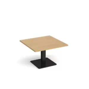 Image of Brescia square coffee table with flat square Black base 800mm - oak