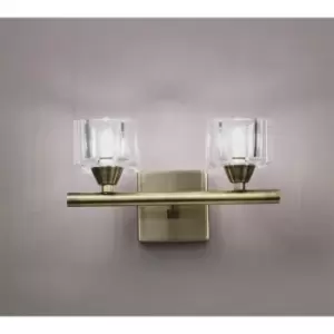 Image of Cuadrax wall light 2 bulbs G9, antique brass