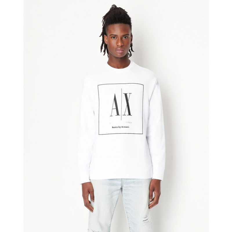 Image of Armani Exchange Crewneck Sweatshirt White male XS