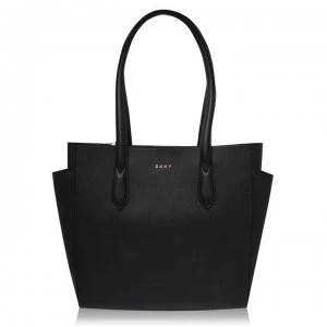Image of DKNY Saffiano PU Tote Bag - Black/Gold BGD
